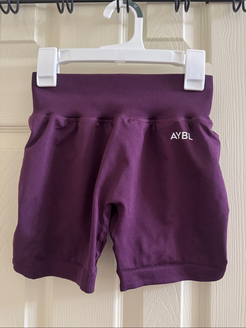 Mauve AYBL workout scrunch shorts